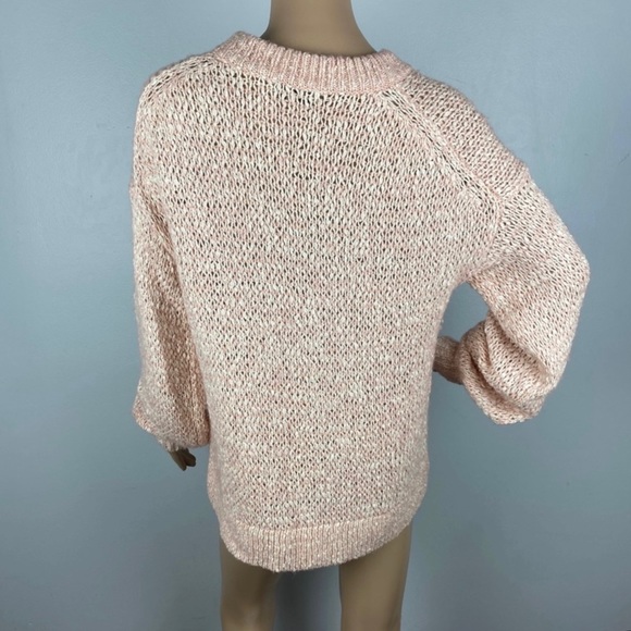 NEW MADEWELL PINK MARLED KNIT PULLOVER SWEATER - Picture 7 of 9